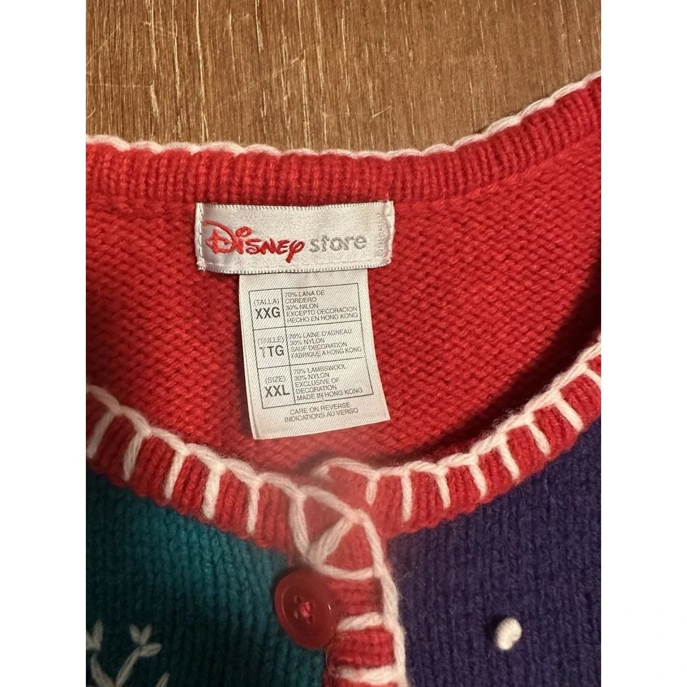 Vintage Disney Women's Christmas Cardigan‎ Sweater XXL 2XL RARE Storybook